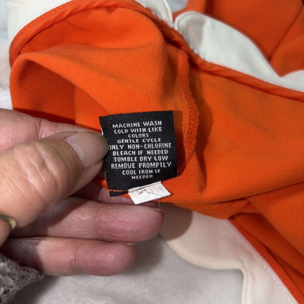 Victoria Beckham Target Women's Orange Drop Waist Scallop Trim Blouse Large Chic - Picture 8 of 8